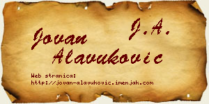 Jovan Alavuković vizit kartica